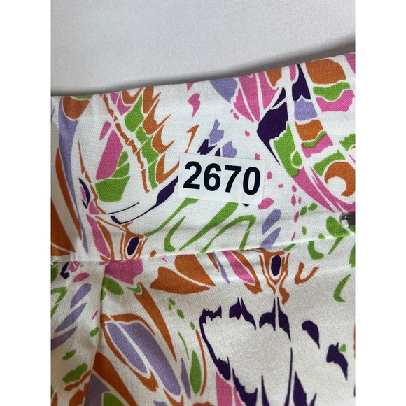 Up! Pants Butterfly Print High Rise Slim Leg Pants White Size 2 NWT - Picture 9 of 9